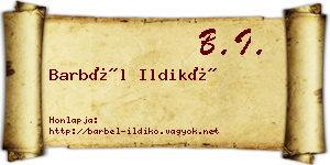 Barbél Ildikó névjegykártya