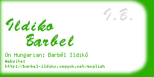 ildiko barbel business card