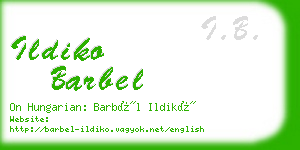 ildiko barbel business card